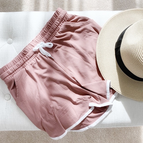 CHICBOMB Pants - COMFY POCKETED LOUNGE SHORTS - DUSTY PINK